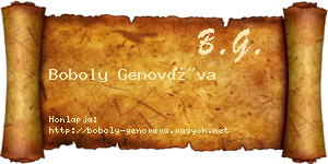 Boboly Genovéva névjegykártya